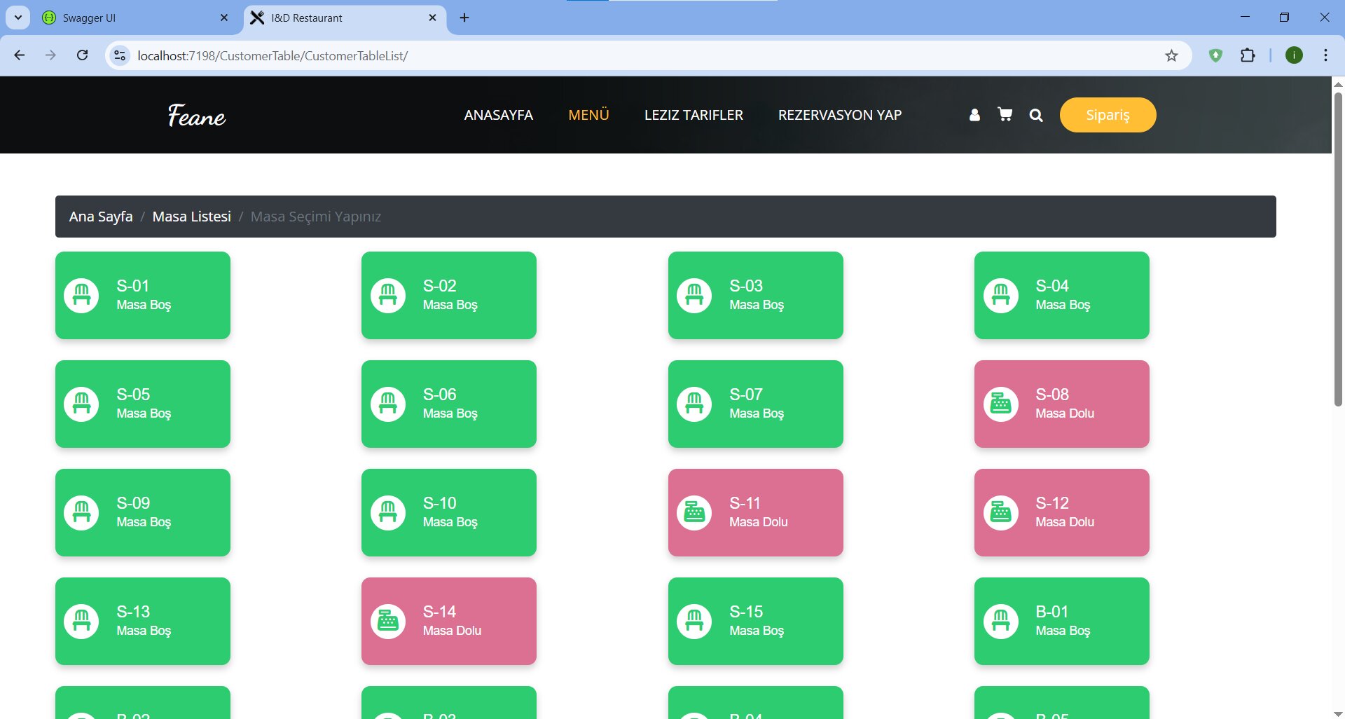 SignalR Restaurant Management System - ASP.NET CORE