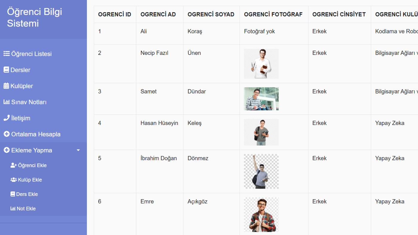 Öğrenci Bilgi Sistemi - OBS Web Projesi