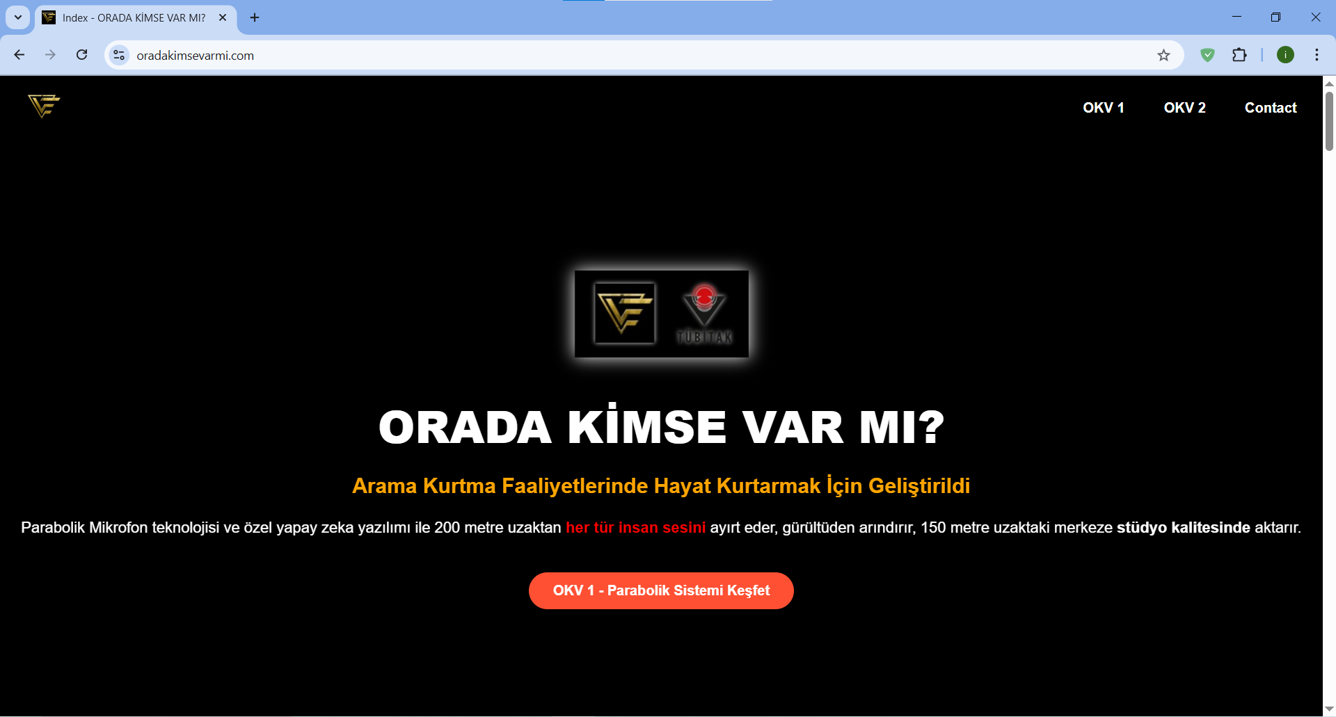 TÜBİTAK Projesi Tanıtım Web Sitesi - Orada Kimse Var Mı?